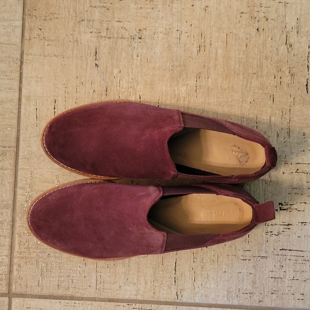 Clark's booties, wine color